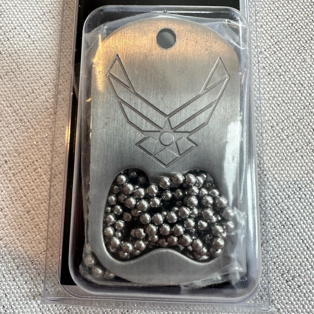 USAF Dog Tag Bottle Opener With Ball Chain
